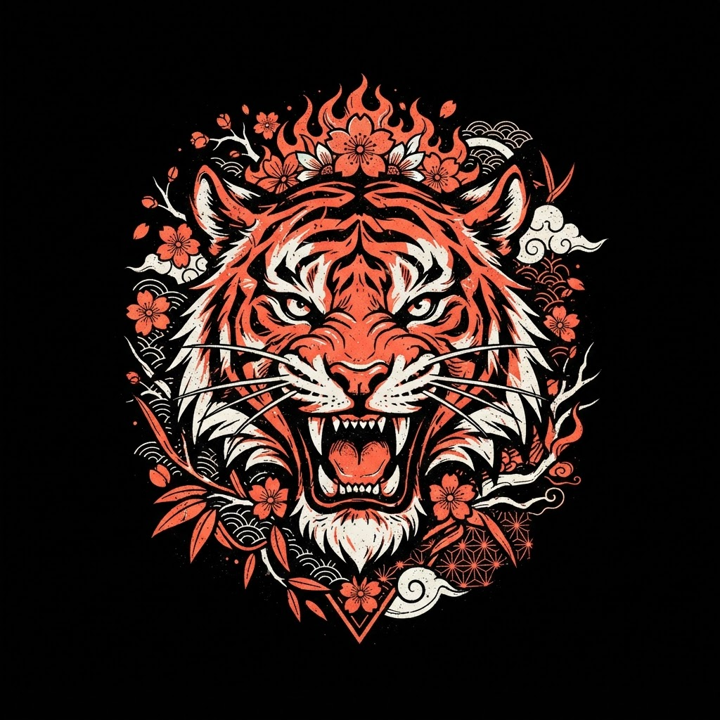 Design de tigru generat cu AI